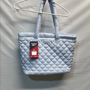 🆕 Reebok Quilted Tote Bag “Barbara” Halogen Blue 28.2L NWT